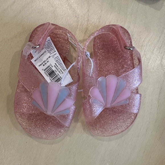 Shell print terry bubble romper and shell jelly sandals. Both NWT both 12-18m - Picture 4 of 4